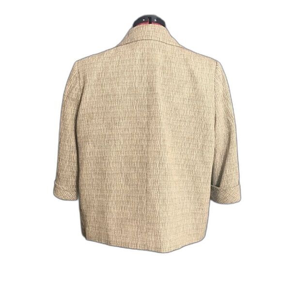 Le Suit Blazer Women’s Plus Size 16 Beige 3/4 Sleeve Button Front Pockets - Picture 4 of 8